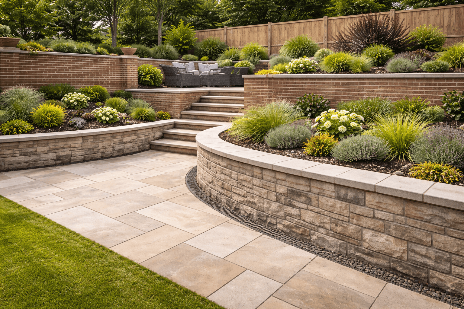 Boundary retaining walls & external masonry by KOG Building Projects Ltd Grantham Lincolnshire Nottinghamshire