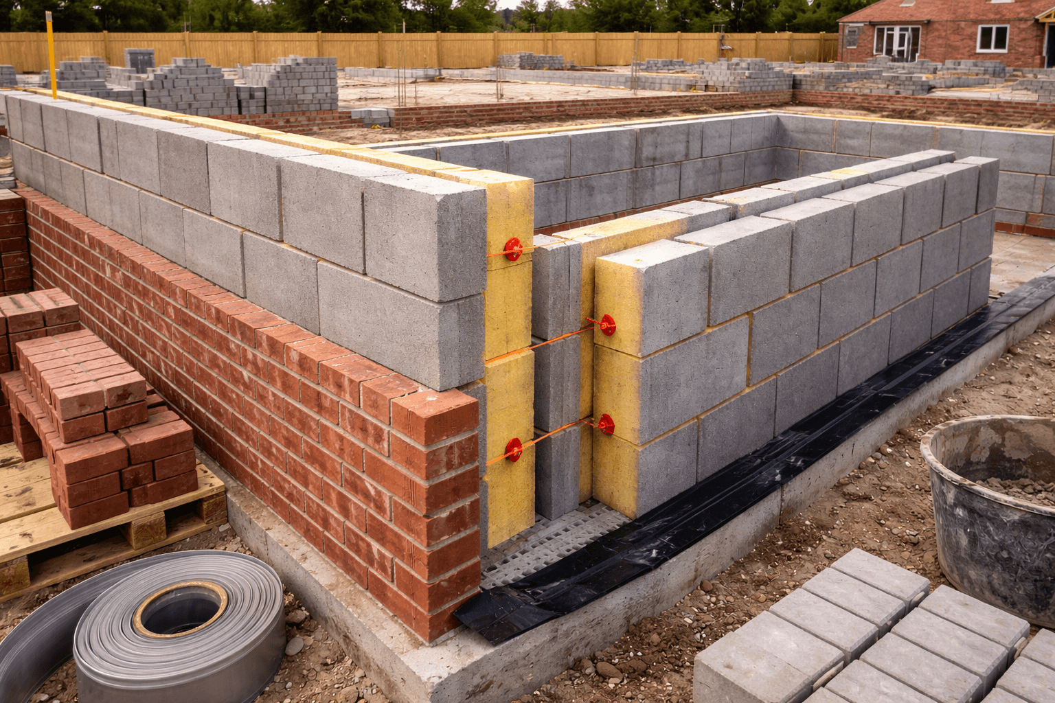 Cavity wall construction by KOG Building Projects Ltd in Grantham, Lincolnshire & Nottinghamshire