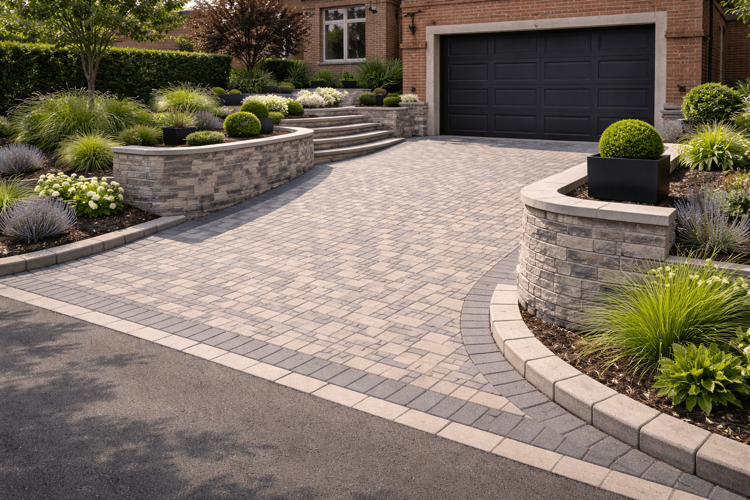 Driveway retaining walls by KOG Building Projects Ltd Grantham Lincolnshire Nottinghamshire