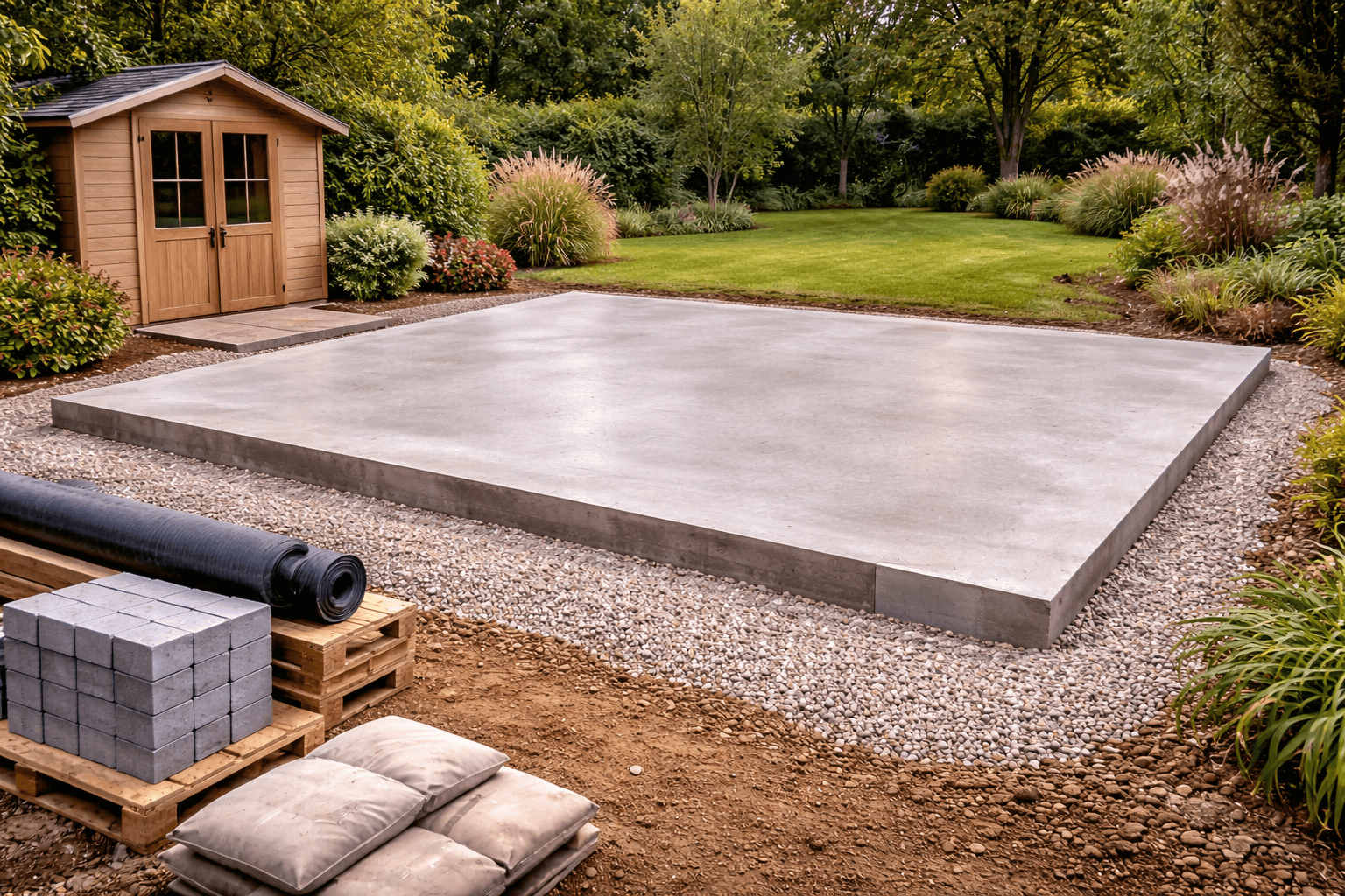 KOG Building Projects Ltd concrete base for garage or garden room in Grantham Lincolnshire