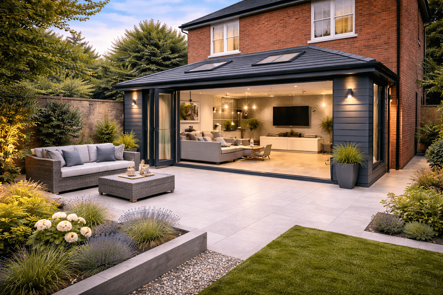 Garden room rear living extension by KOG Building Projects Ltd modern UK home extension contractor