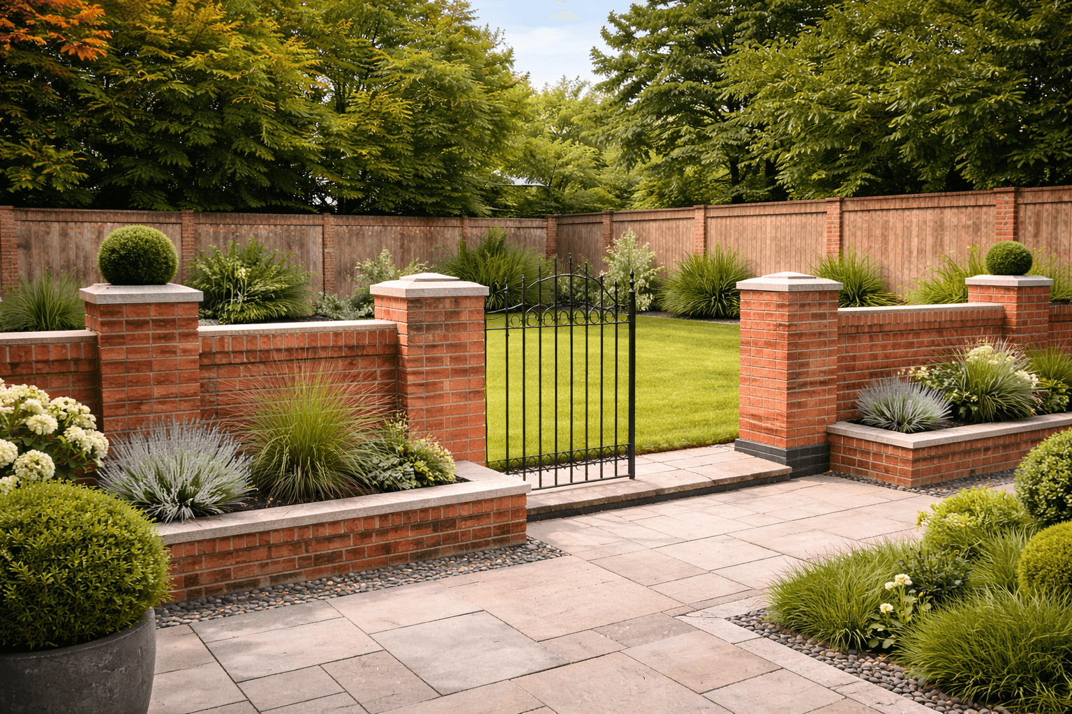 Brick piers & garden walls by KOG Building Projects Ltd Grantham Lincolnshire