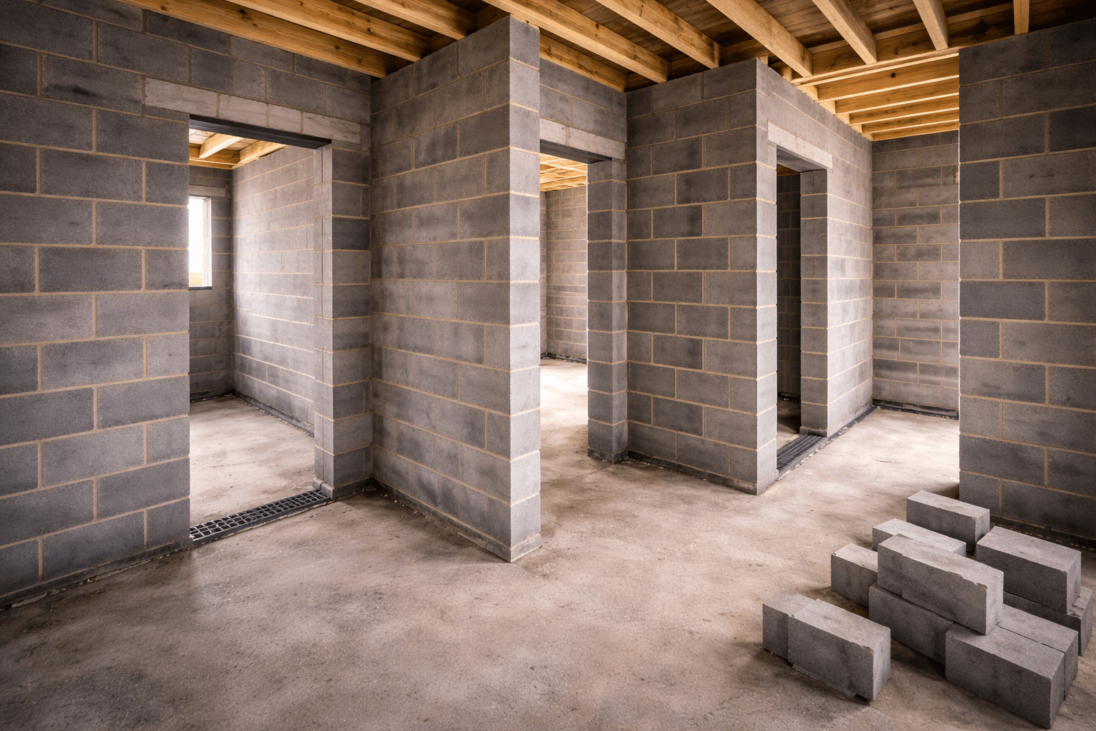 Internal blockwork walls by KOG Building Projects Ltd Grantham Lincolnshire Nottinghamshire