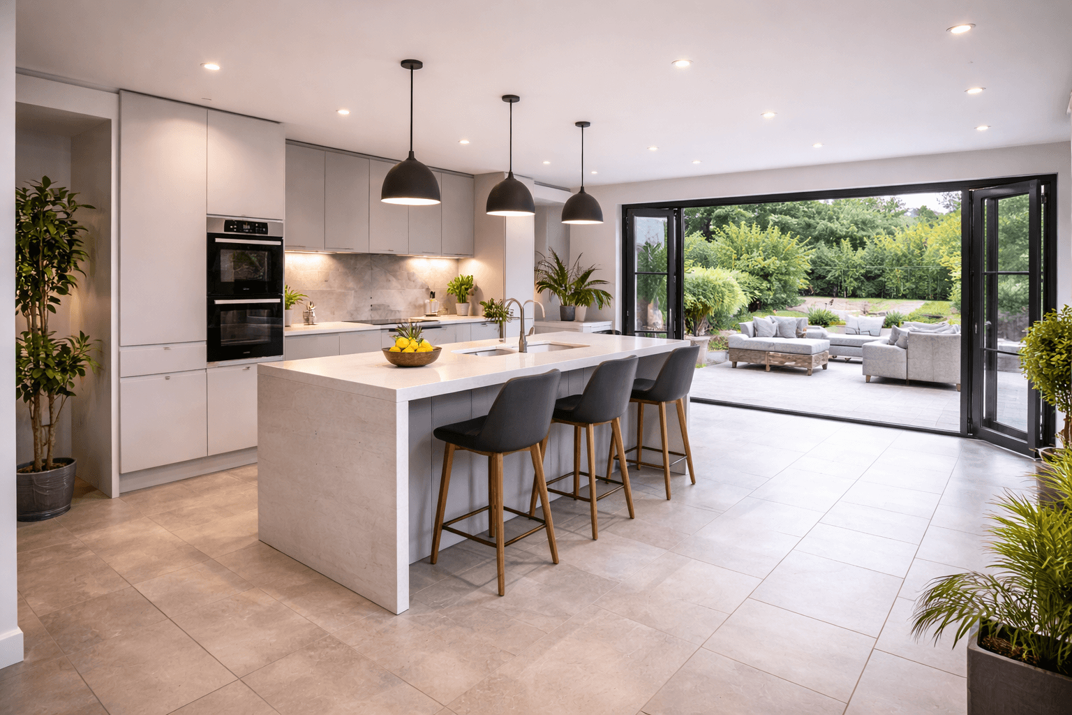 KOG Building Projects kitchen extension & reconfiguration service for modern open-plan new build homes