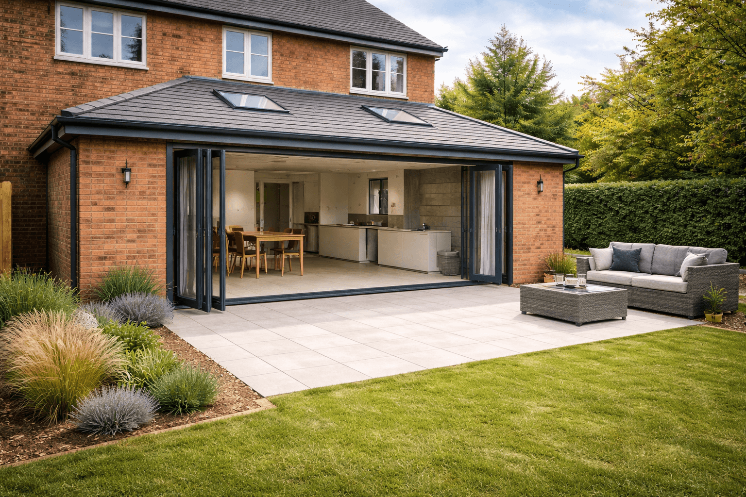 Single storey rear extension by KOG Building Projects Ltd UK building contractor home extension services