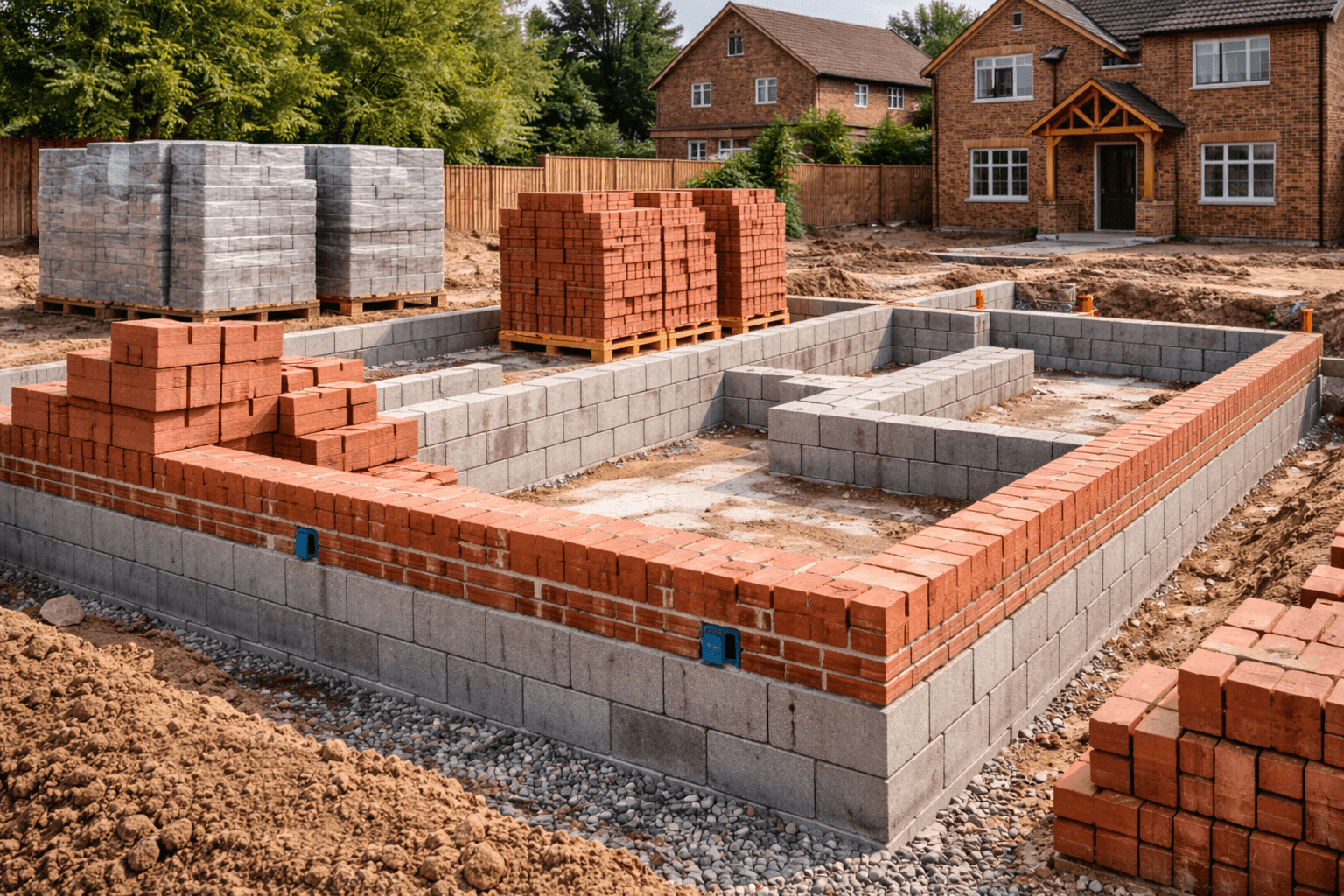 New build brickwork & blockwork by KOG Building Projects Ltd building contractor UK