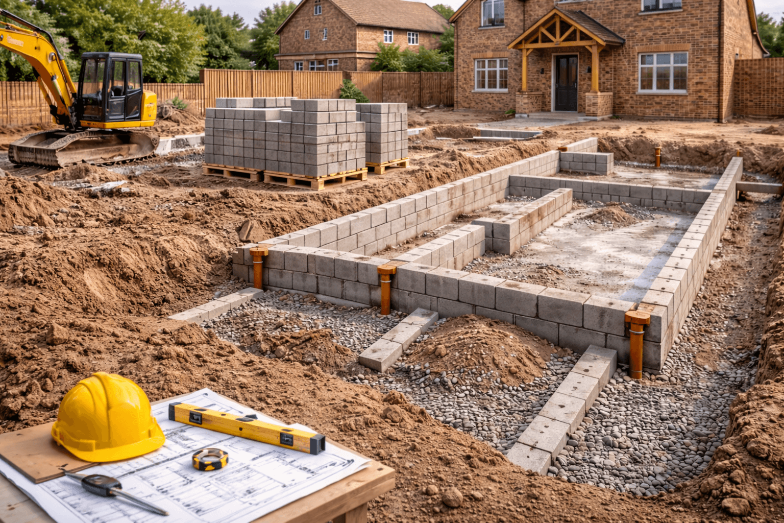 Groundworks & foundations for new builds by KOG Building Projects Ltd building contractor UK