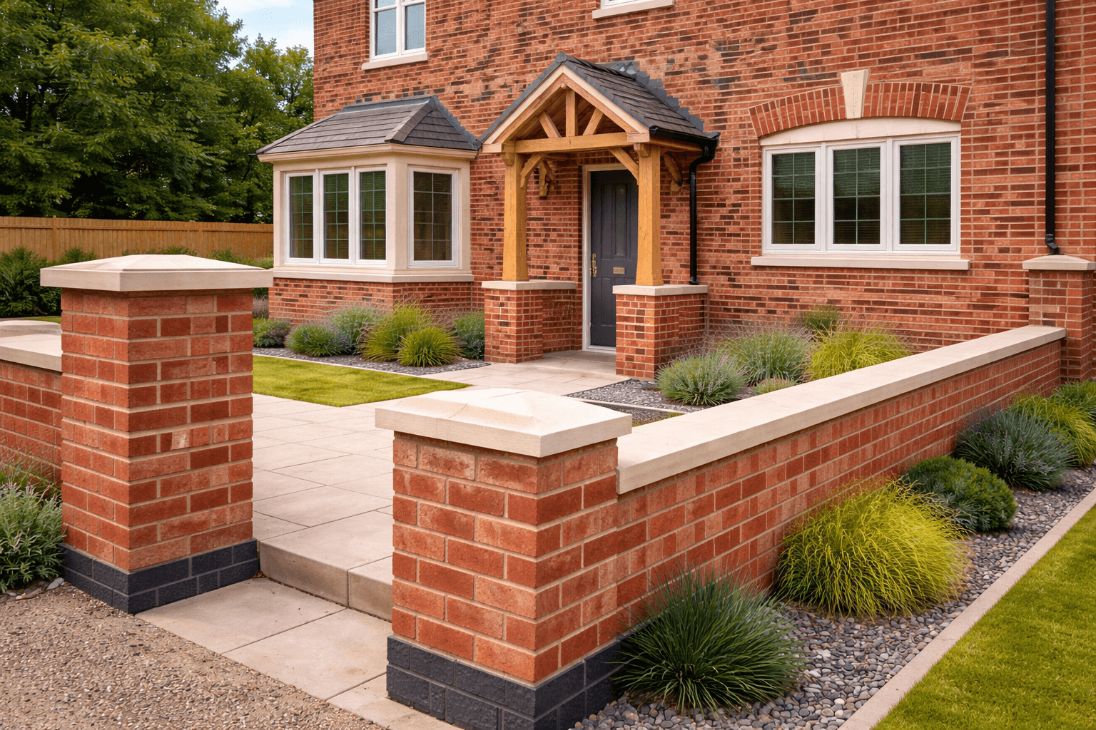 Brick piers, returns & structural brick details by KOG Building Projects Ltd Grantham Lincolnshire