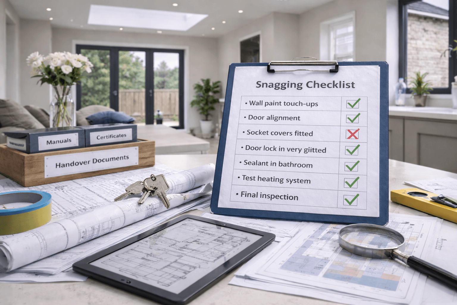 Snagging and handover management for house extensions in Grantham by KOG Building Projects Ltd