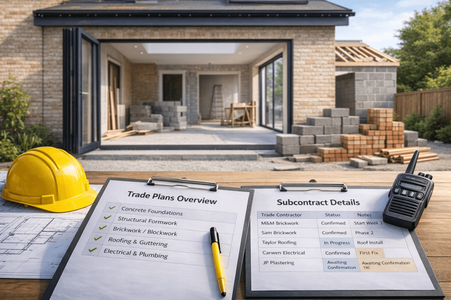 Extension programme planning and milestones in Grantham by KOG Building Projects Ltd