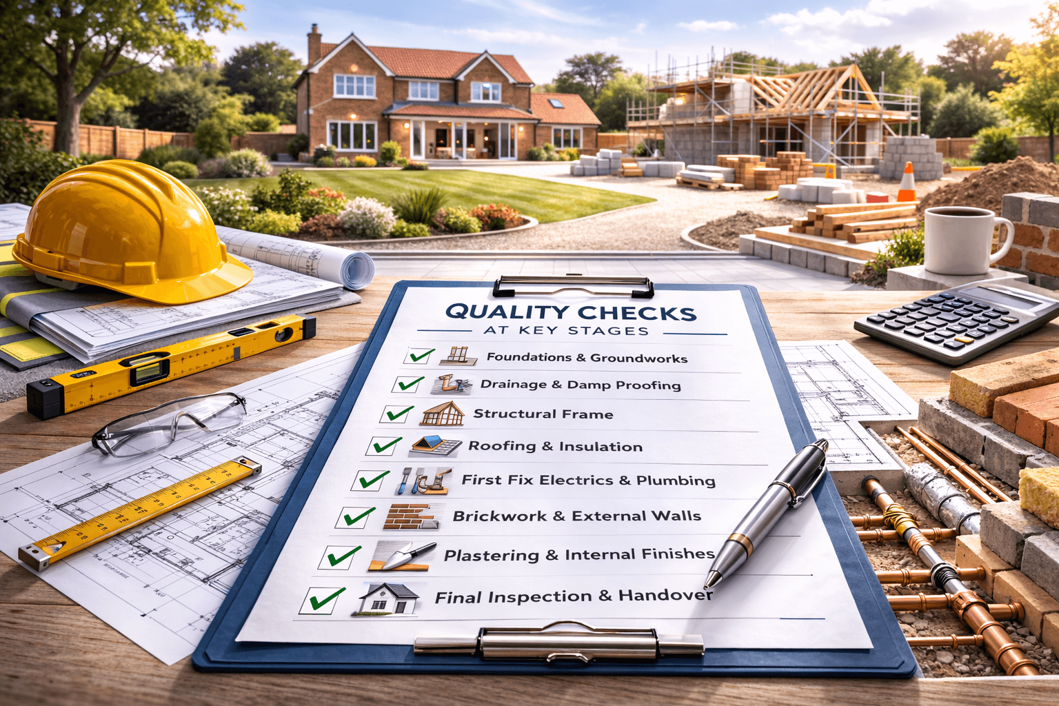 Self build project management quality checks at key stages in Grantham by KOG Building Projects Ltd